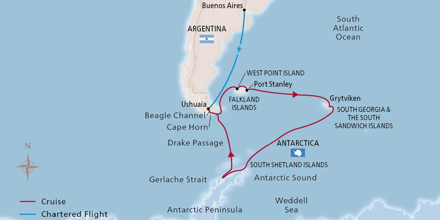 Antarctica & South Georgia Map